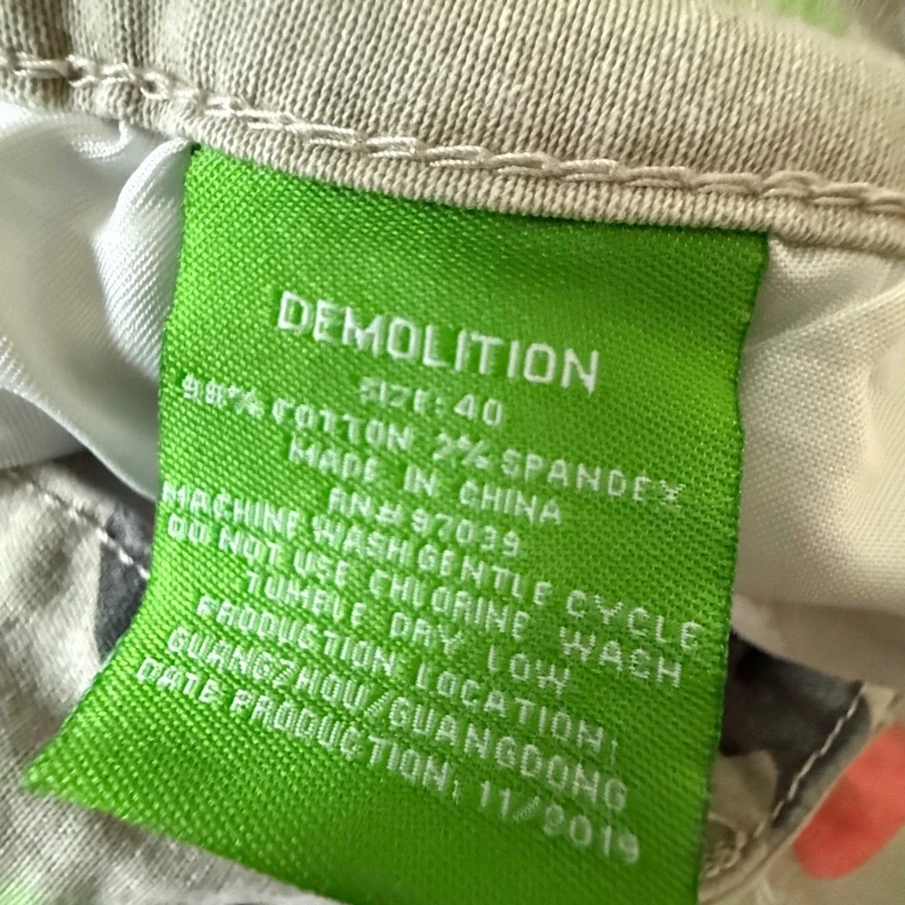 Demolition‎ Mens Camo Shorts Size 40 Multicolor Neon Green Pink Grey 2019